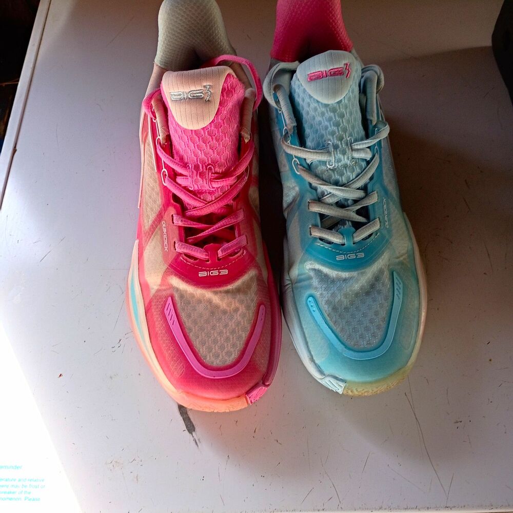 361° BIG3 IV DRIVE Men's Basketball Shoes Pink/Blue Colorblock Low Top Lace Up
